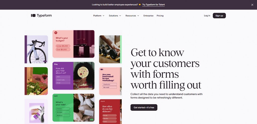 Typeform's website.