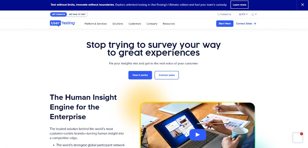 UserTesting's website.