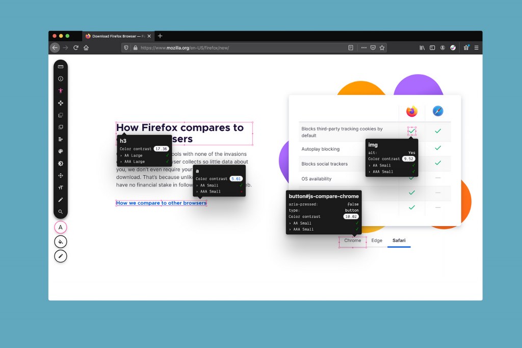 VisBug's interface.