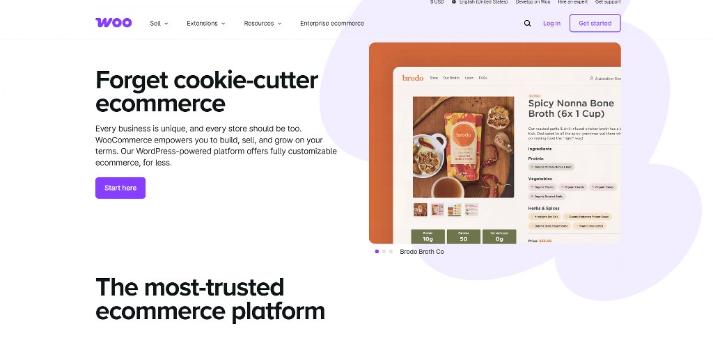 WooCommerce homepage.
