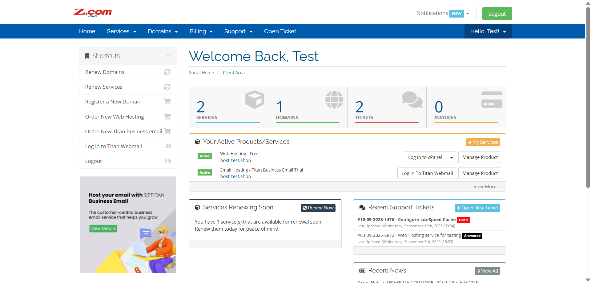 Dashboard overview