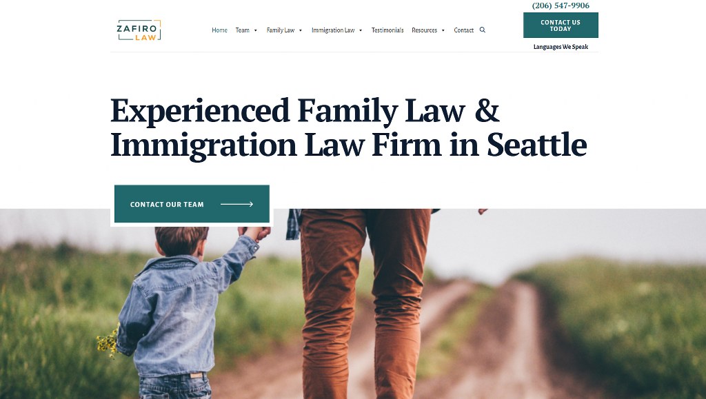Zafiro Law homepage.