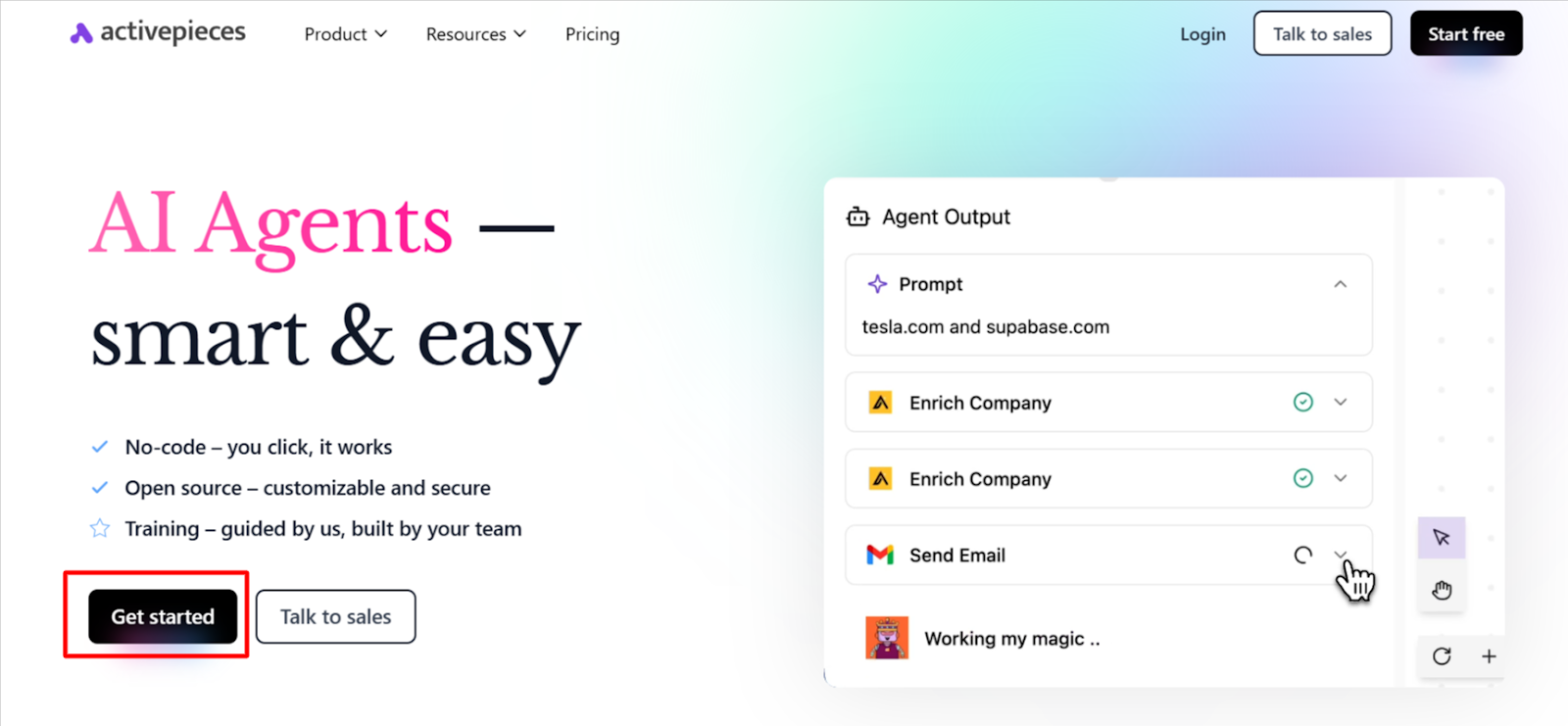 Activepieces sign-up page with simple registration form