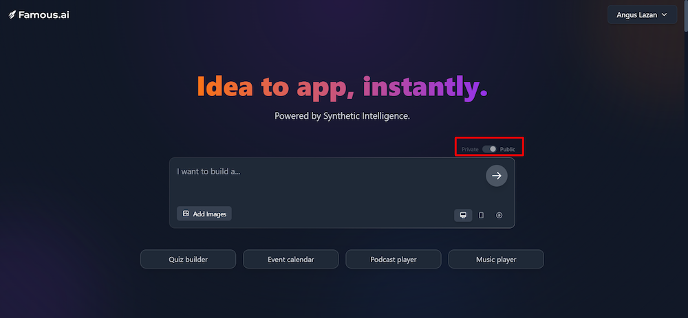 Private/Public toggle 