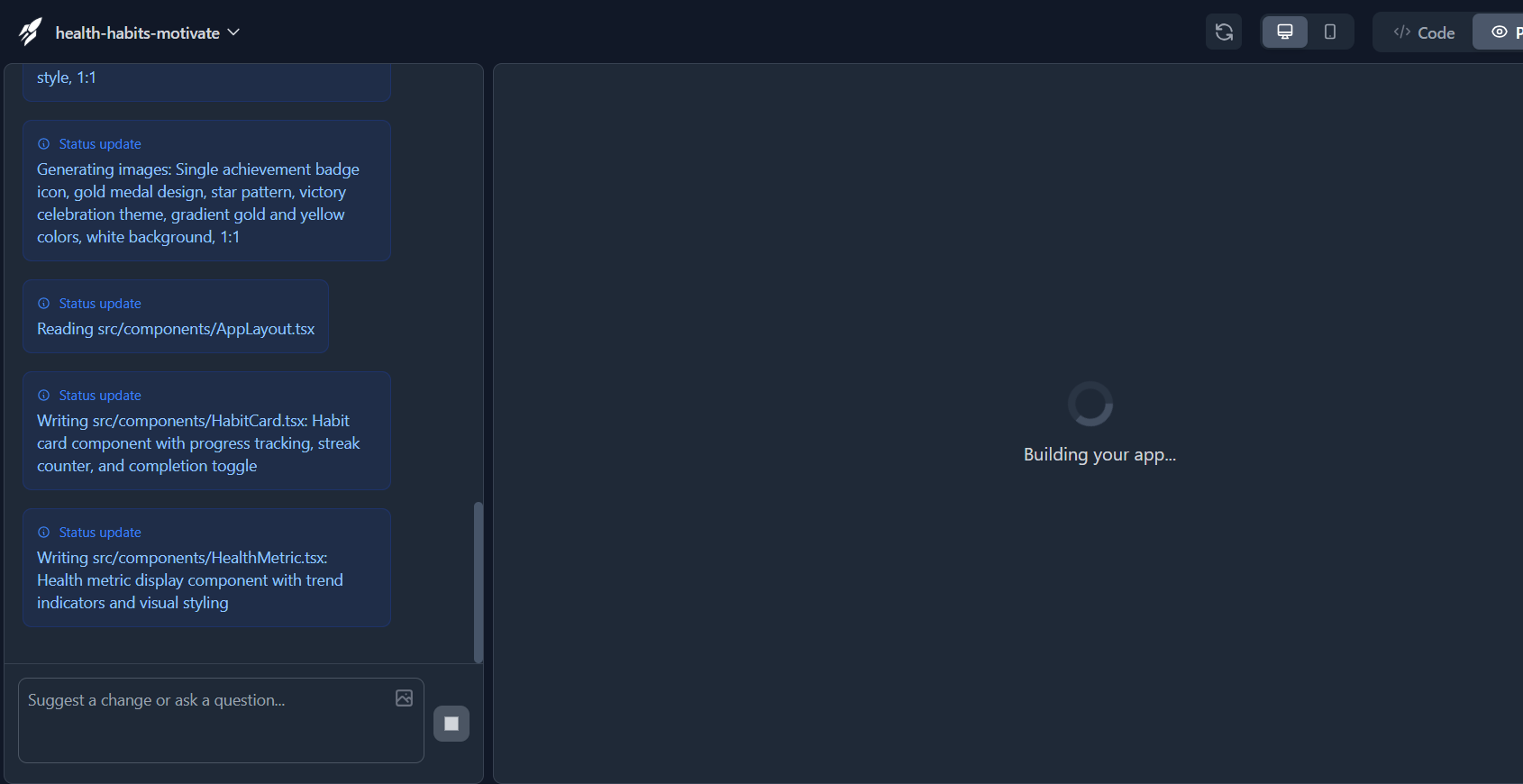 Building app process