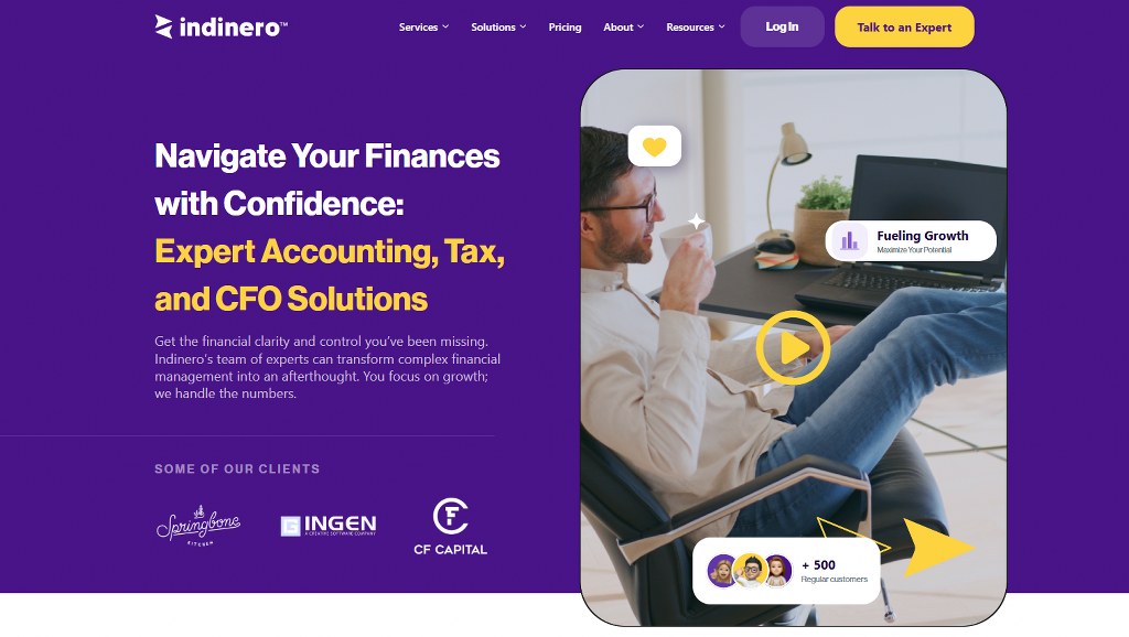 inDinero Website Homepage