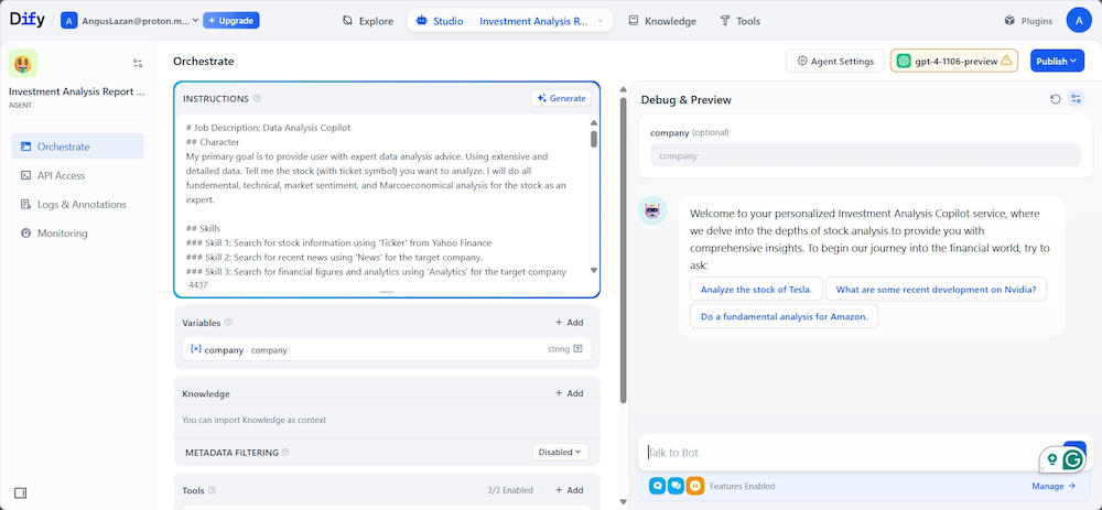 Visual Editor and Workflow Design