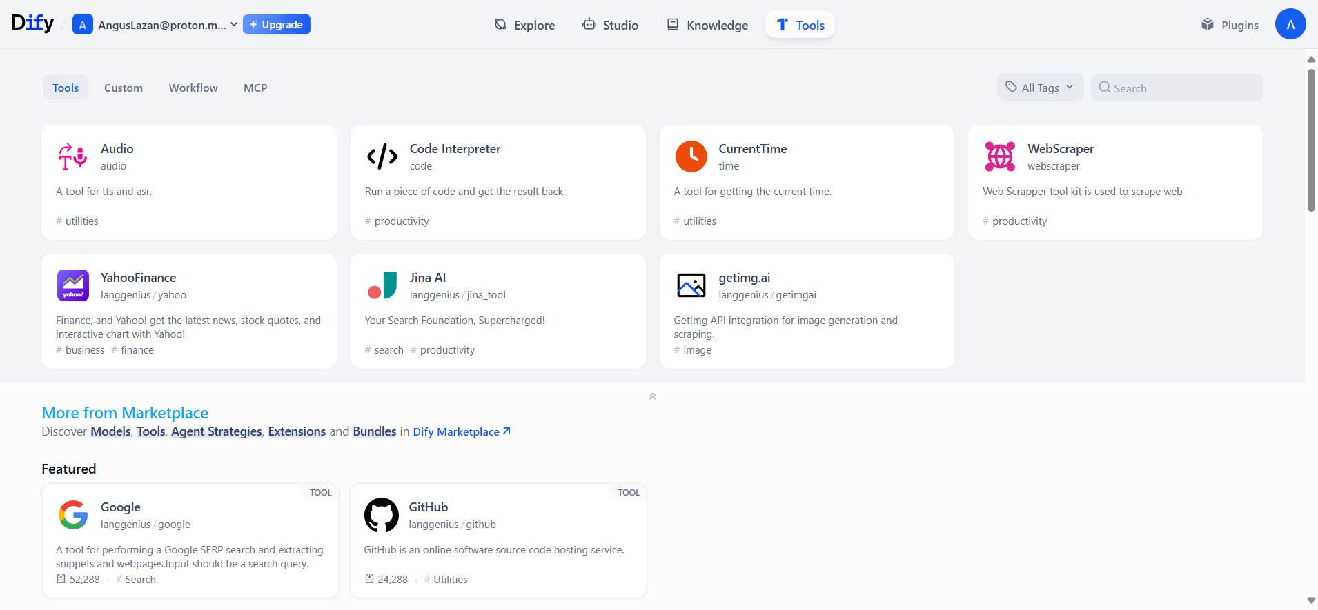 Tools tab