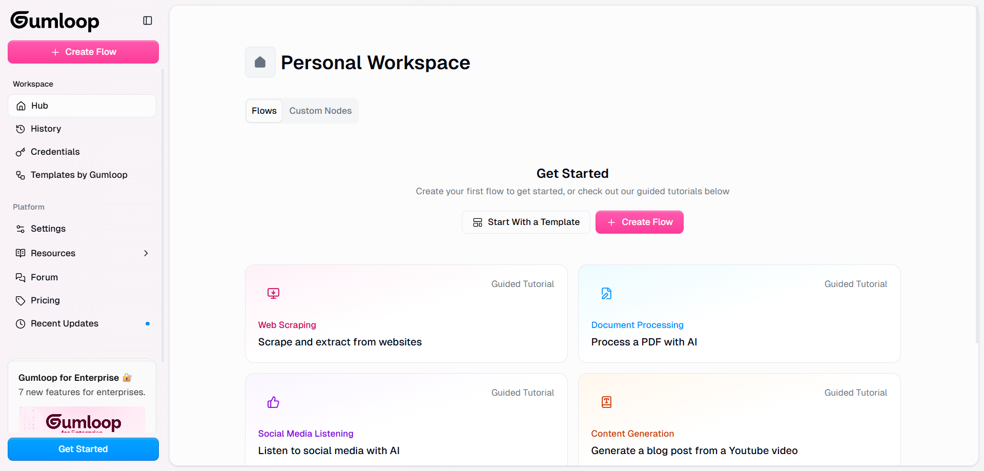 Gumloop's Personal Workspace 