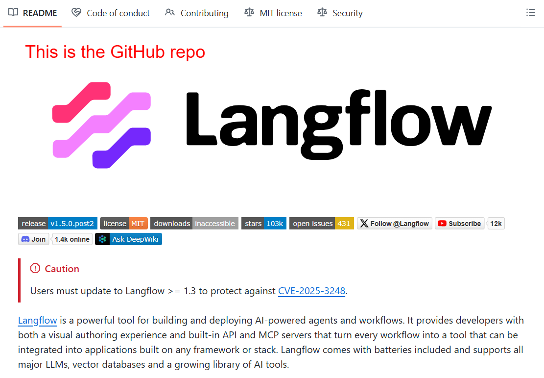 Langflow GitHub repo