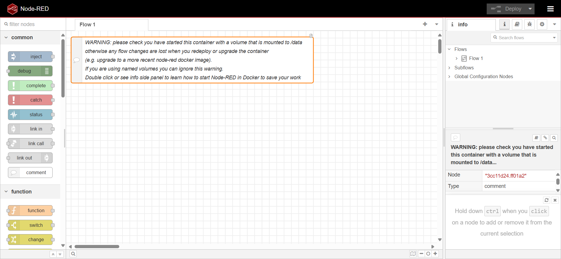 Node-RED editor