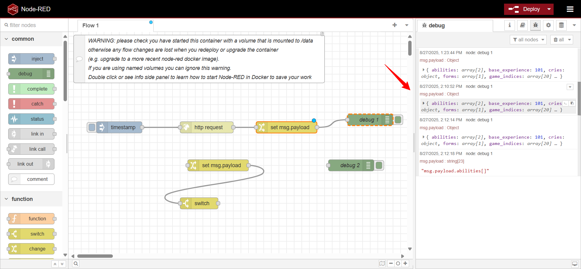 Debug window