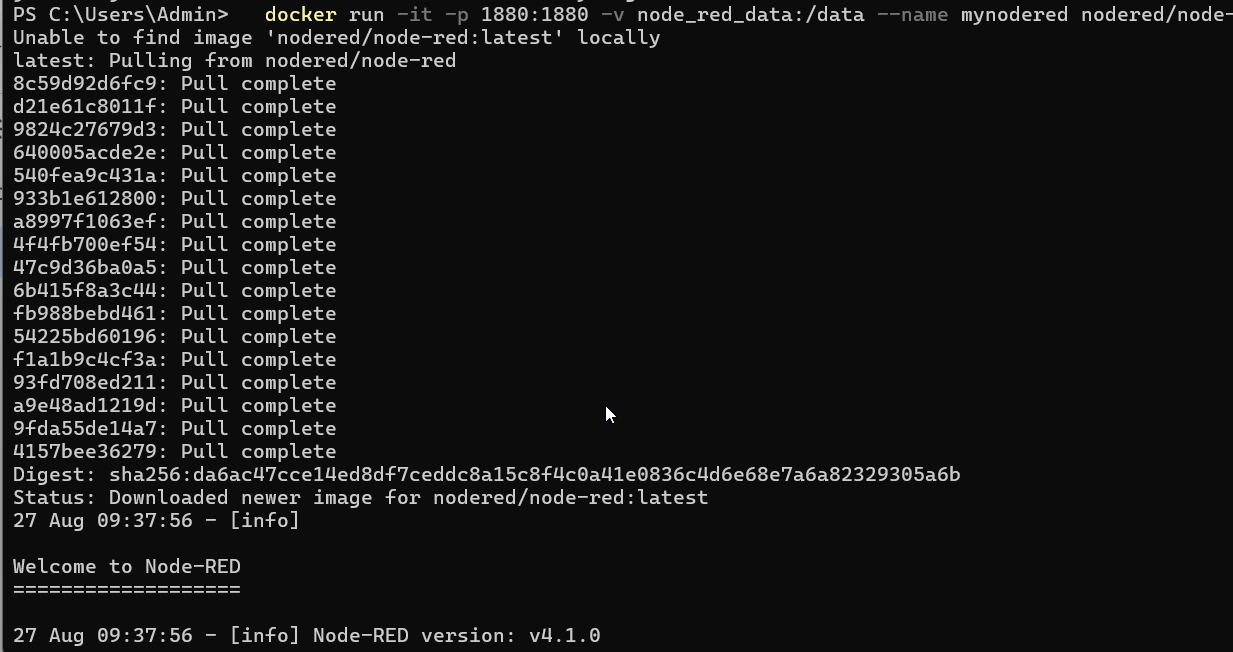 Docker command in terminal