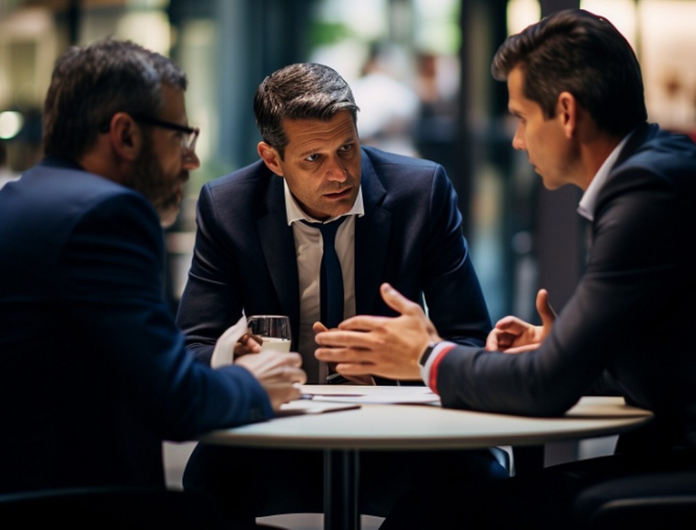 A business meeting.
