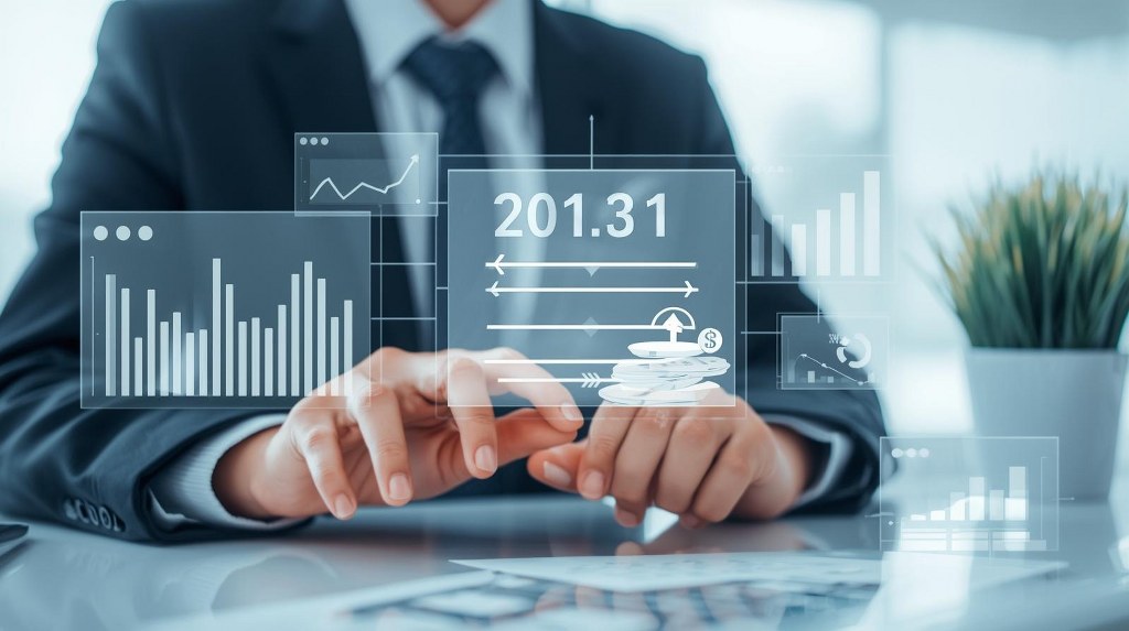 A business professional efficiently managing client payments on a digital interface.