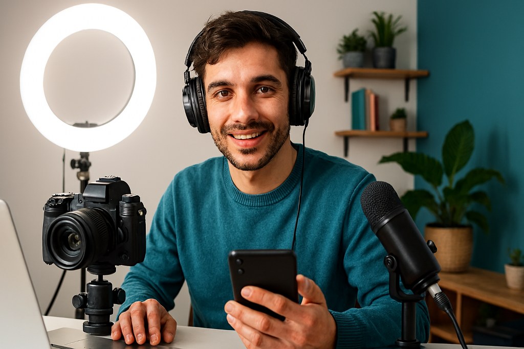 A content creator in his studio.