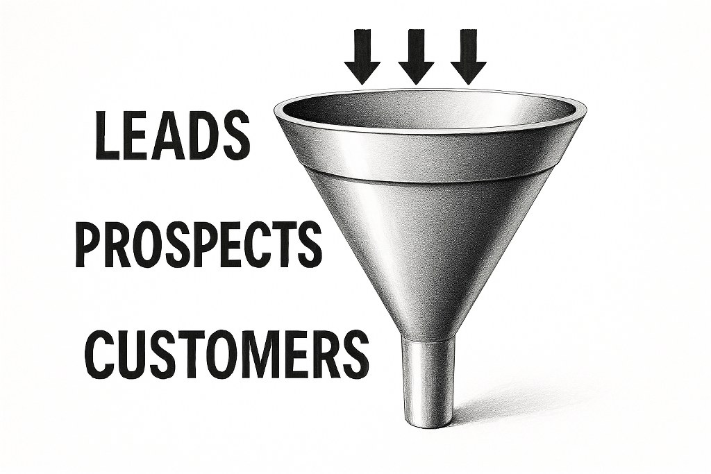 A description of a sales funnel.
