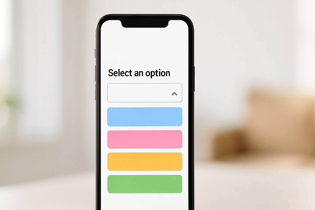 A dropdown design on a phone.