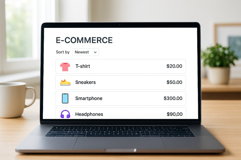A dropdown used for e-commerce sorting.