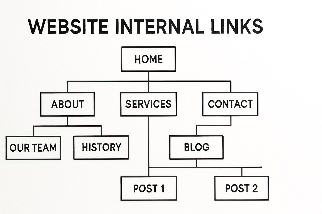 A flowchart of website internal links.