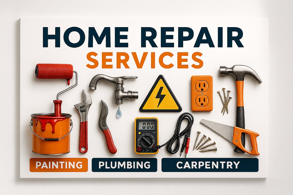 A home repair services poster.