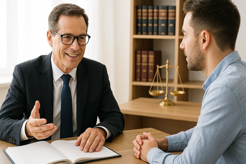 A lawyer giving legal advise.