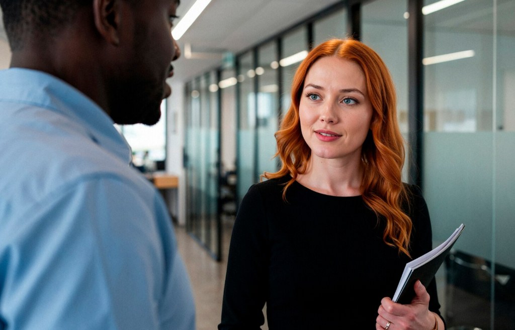 A man talking to an affiliate manager.