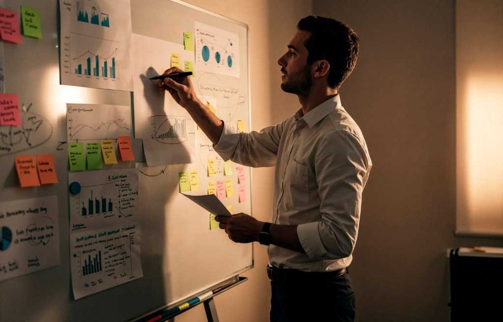A project manager doing analysis.