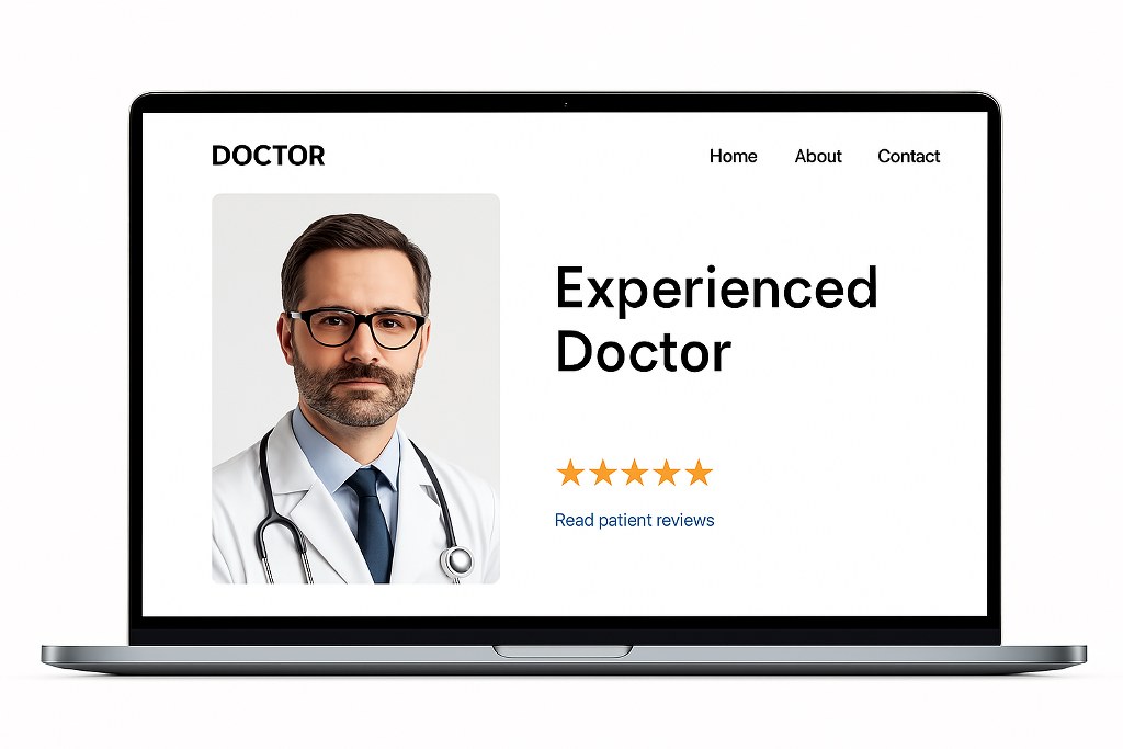 A sample medical website with reviews.