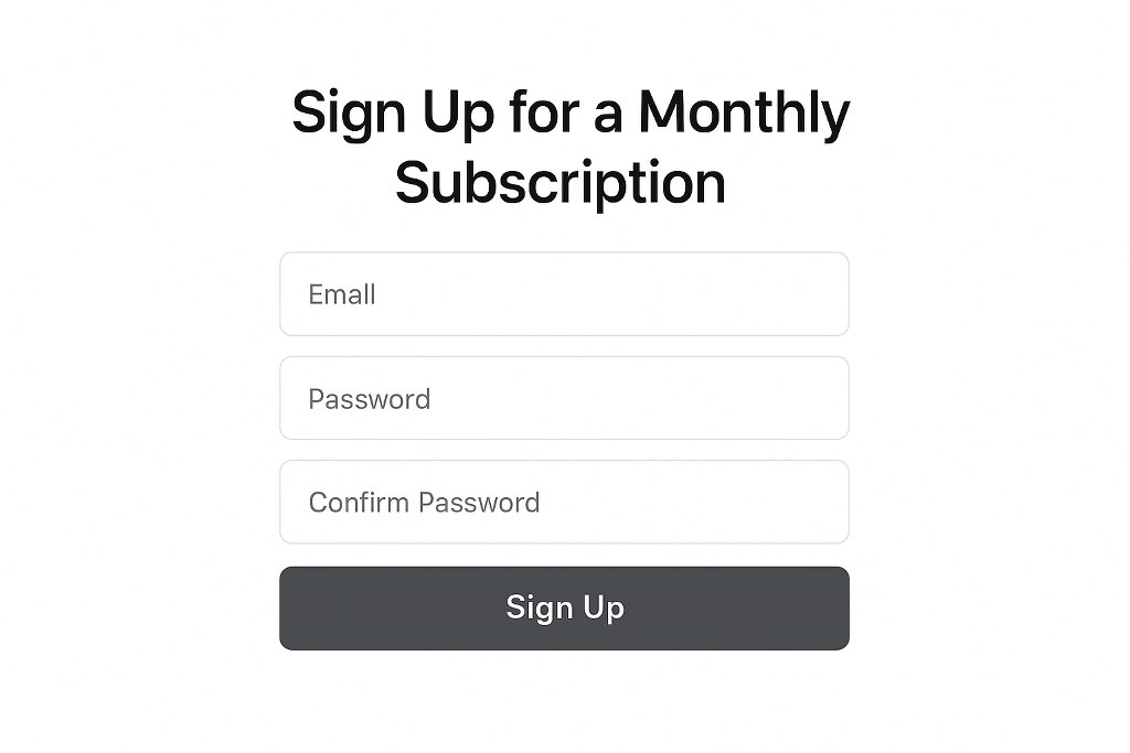 A sign-up page with a form.