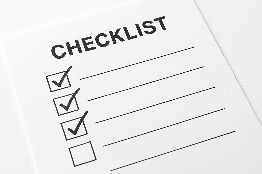 A simple checklist.