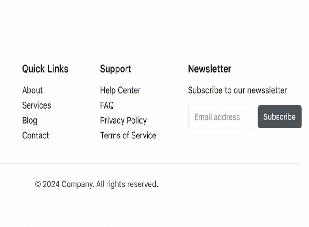 A website footer.