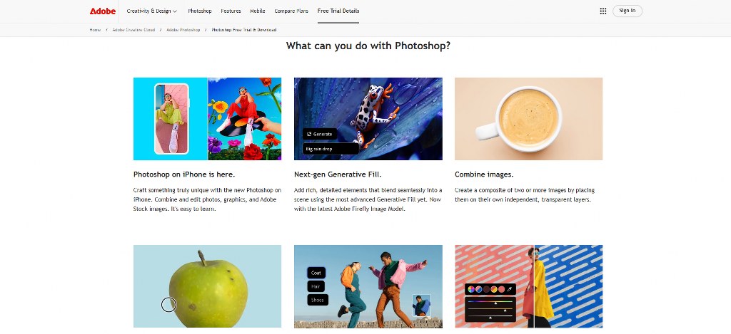 Adobe Photoshop's website.