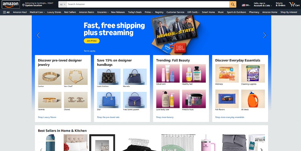 Amazon's homepage.