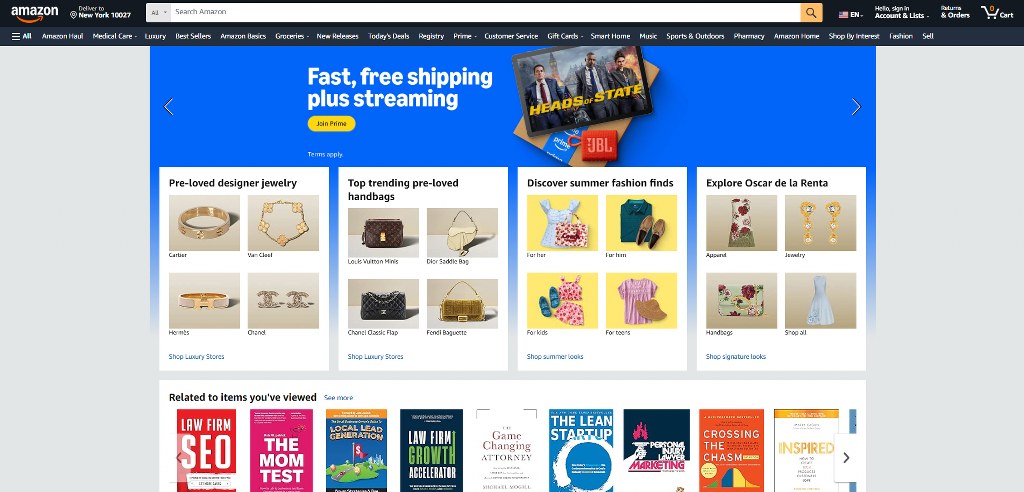Amazon's website.