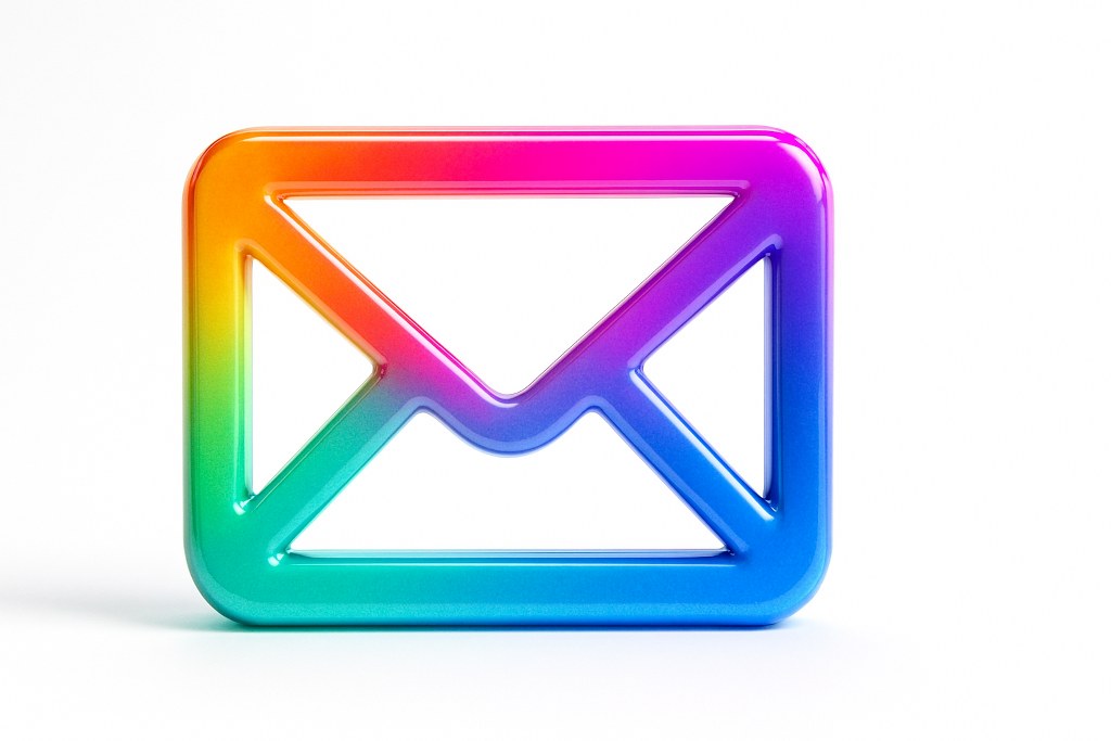An colorful 3D email icon.