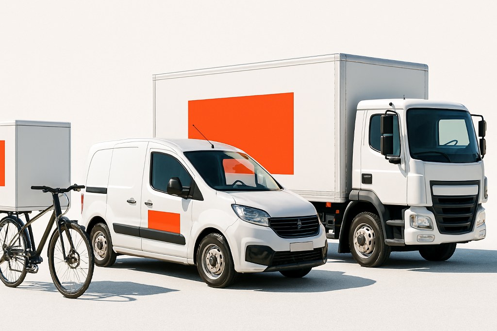 An evolution from bicycle delivery to van delivery to trucks.