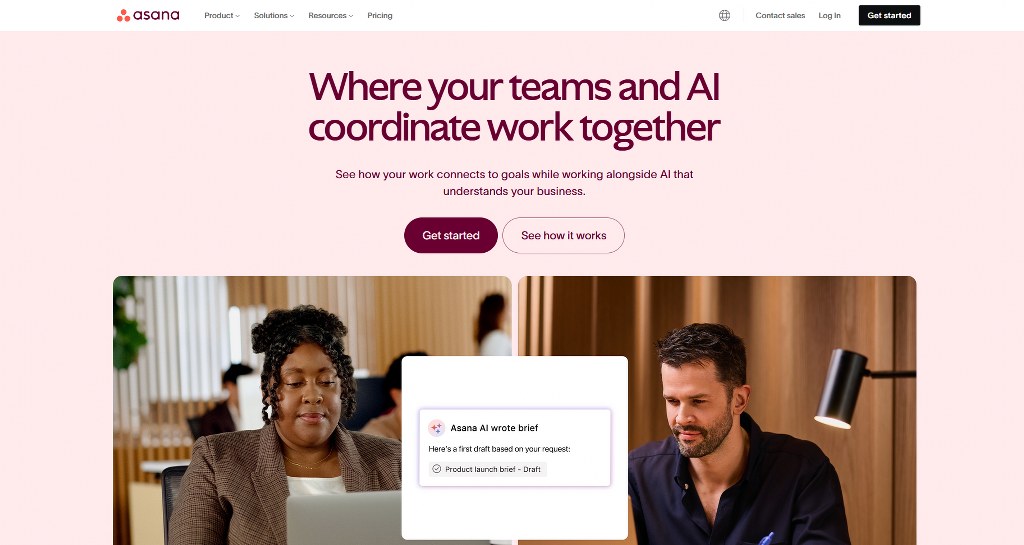 Asana's website homepage.
