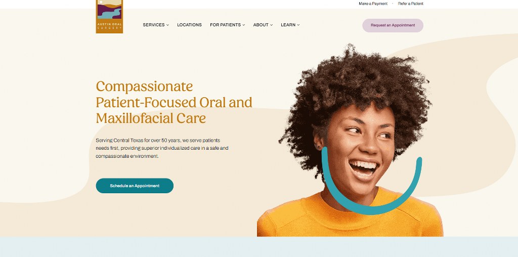 Austin Oral Surgery's homepage.