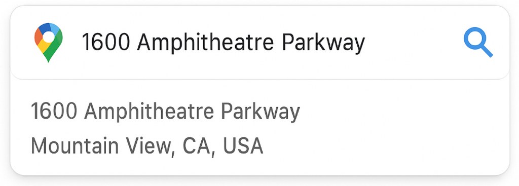 Automatic address lookup example.