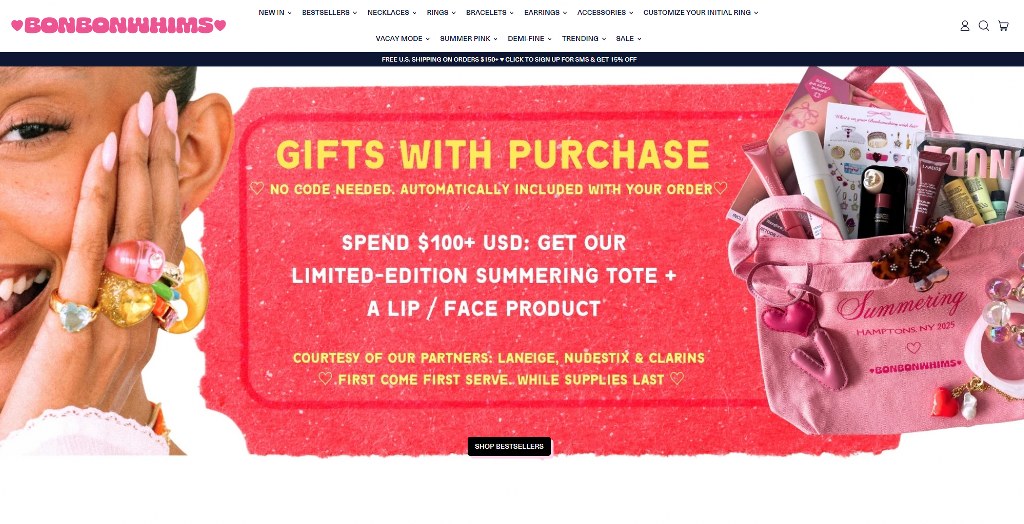 BON BON WHIMS website.
