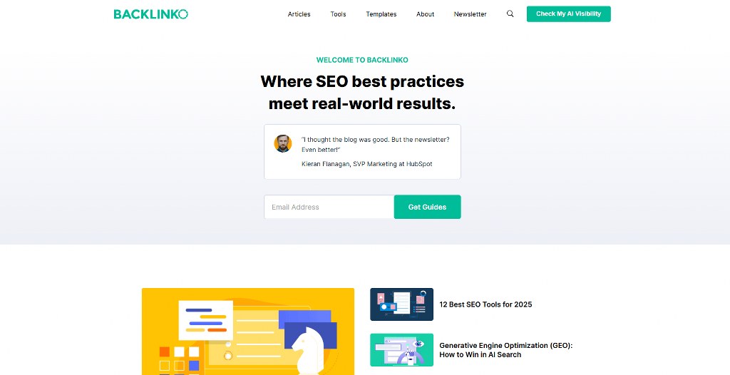 Backlinko's website.