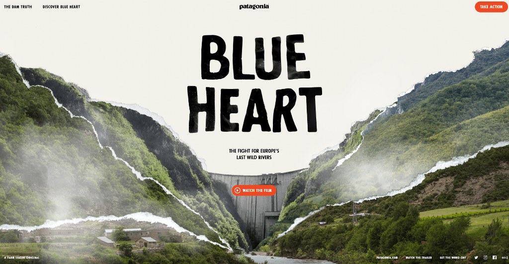Blue Heart's homepage.