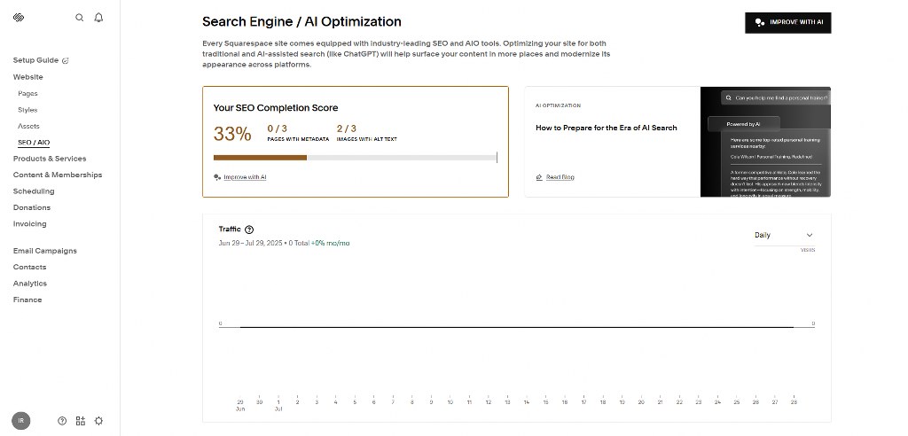Blueprint AI's SEO section.
