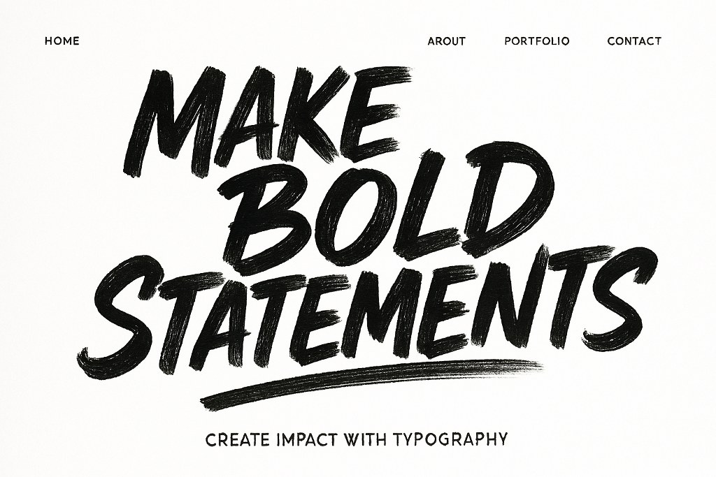 Bold website typography.