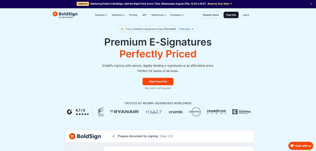 BoldSign's website.