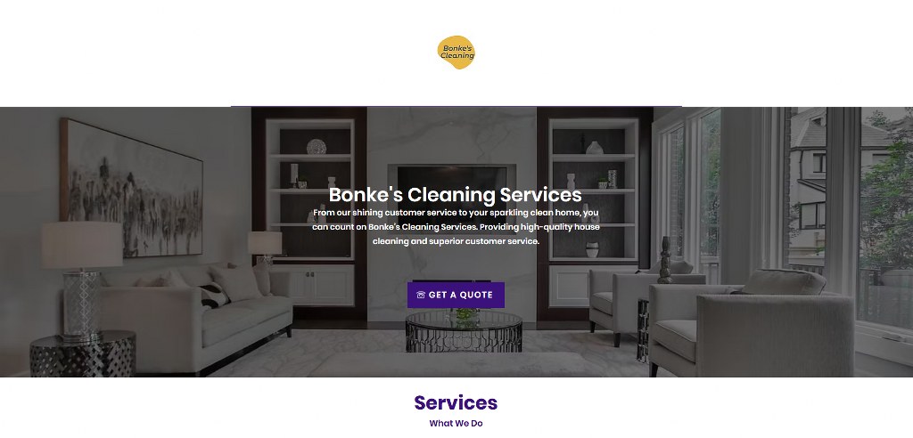 Bonke's Cleaning Services' website.