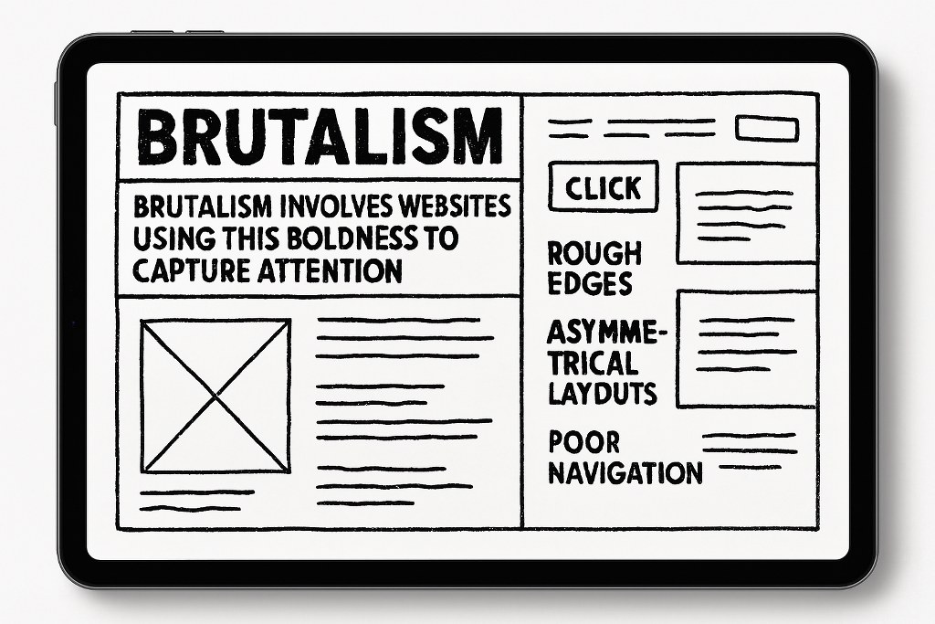 Brutalism concept on a website.