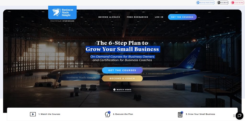 Business Made Simple website homepage.