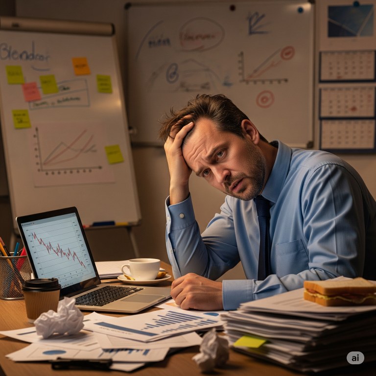 Business owner frustrated as he faces challenges.